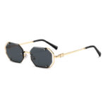 Big brand M Miujia's new polygonal metal sunglasses technology-sense hollow frame ins style sunglasses rivet lenses