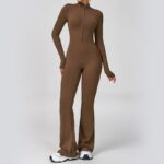 Cross-border cloud-sense long-sleeved bell pants one-piece yoga wear running fitness sports all-in-one bodysuit