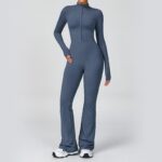 Cross-border cloud-sense long-sleeved bell pants one-piece yoga wear running fitness sports all-in-one bodysuit