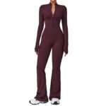 Cross-border cloud-sense long-sleeved bell pants one-piece yoga wear running fitness sports all-in-one bodysuit
