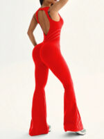 Cross-border European and American one-piece yoga wear 2026 spring new slim-fitting sleeveless fitness wear fashionable waist open back one-piece