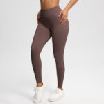 Cross-border European and American peach seamless solid color three-section waist hip-raising high-waist yoga wear sports running fitness yoga pants for women