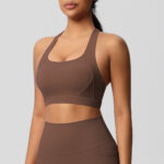 Cross-border new style yoga brushed vest sports bra shockproof high-intensity Pilates running fitness yoga clothing