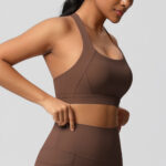 Cross-border new style yoga brushed vest sports bra shockproof high-intensity Pilates running fitness yoga clothing