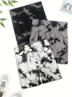 Cross-border seamless high-elastic tie-dye quick-drying sports shorts for women summer outdoor running fitness high-waisted slimming yoga pants