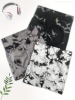 Cross-border seamless high-elastic tie-dye quick-drying sports shorts for women summer outdoor running fitness high-waisted slimming yoga pants