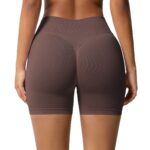 European and American seamless three-section waist fitness shorts for women high-waisted peach butt-lifting sports shorts tight-fitting quick-drying yoga shorts