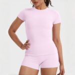 European and American yoga clothing set two-piece high-end quick-drying sports suit women's summer fitness sports shorts suit