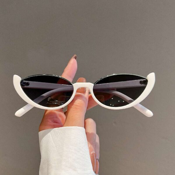 Half-frame cat-eye personalized sunglasses, European and American women's sunglasses, fashion street photography, trendy retro glasses frames, high-end