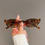Half-frame cat-eye personalized sunglasses, European and American women's sunglasses, fashion street photography, trendy retro glasses frames, high-end