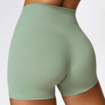 High-waisted yoga shorts, fitness women's yoga pants, butt-lifting, seamless peach-butt tight quick-drying three-quarter pants for running and cycling