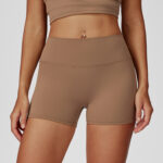 High-waisted yoga shorts, fitness women's yoga pants, butt-lifting, seamless peach-butt tight quick-drying three-quarter pants for running and cycling
