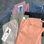 LULU BLING same style cream color value-for-money high-waist butt-lifting yoga pants fitness sports nine-point pants