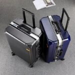 Manufacturer customized suitcase student aluminum frame trolley case universal wheel unisex zipper password sturdy suitcase