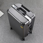 Manufacturer customized suitcase student aluminum frame trolley case universal wheel unisex zipper password sturdy suitcase