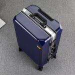 Manufacturer customized suitcase student aluminum frame trolley case universal wheel unisex zipper password sturdy suitcase