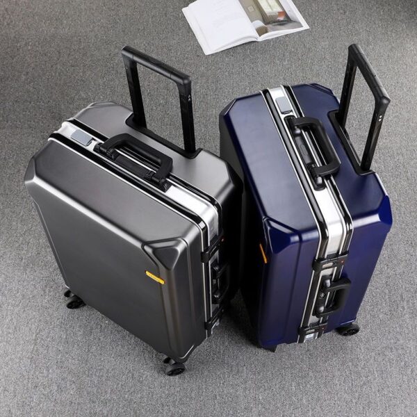 Manufacturer customized suitcase student aluminum frame trolley case universal wheel unisex zipper password sturdy suitcase