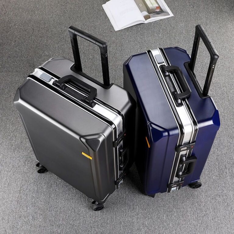 Manufacturer customized suitcase student aluminum frame trolley case universal wheel unisex zipper password sturdy suitcase
