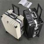 Manufacturer's new universal wheel trolley case, unisex aluminum frame suitcase, student durable suitcase wholesale