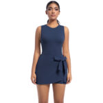 New anti-exposure tennis skirt one-piece yoga clothing vest all-in-one fitness clothing golf dress breathable women