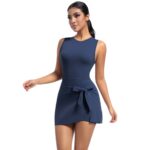 New anti-exposure tennis skirt one-piece yoga clothing vest all-in-one fitness clothing golf dress breathable women