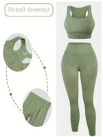 New sports yoga suit fitness bra hip lift quick-drying yoga pants women's high elastic sports yoga suit wholesale