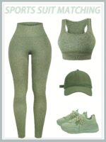 New sports yoga suit fitness bra hip lift quick-drying yoga pants women's high elastic sports yoga suit wholesale