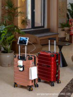 New suitcase aluminum frame box dense suitcase student trolley case universal wheel boarding case brake wheel strong and durable