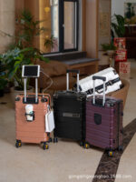 New suitcase aluminum frame box dense suitcase student trolley case universal wheel boarding case brake wheel strong and durable