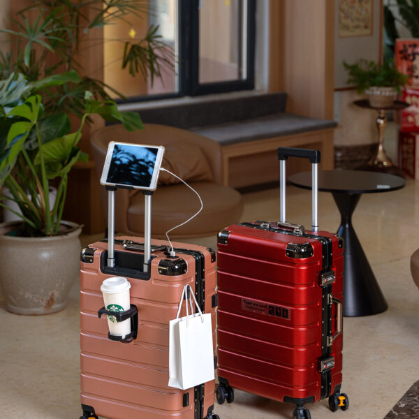 New suitcase aluminum frame box dense suitcase student trolley case universal wheel boarding case brake wheel strong and durable