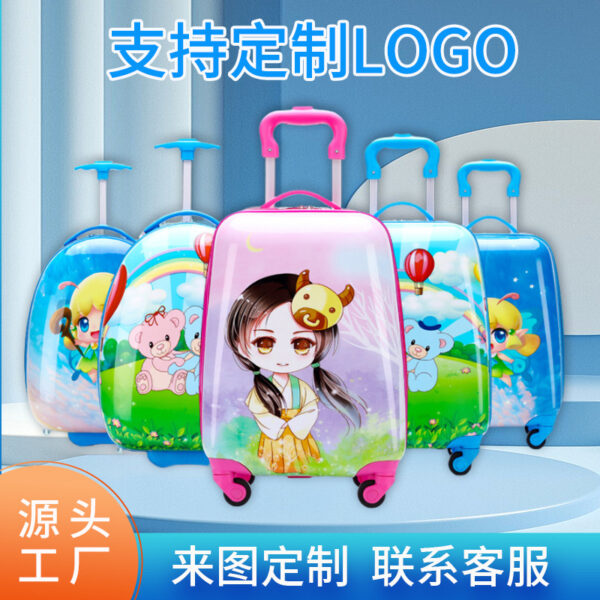 Printed children's suitcase 16-inch 18-inch cartoon universal wheel boarding suitcase bank logo children's trolley case