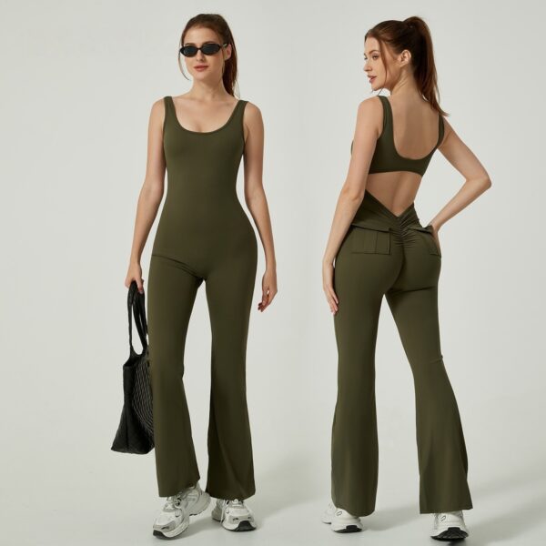 Quick-drying tight-fitting yoga jumpsuit all-in-one yoga clothing slimming belly and hip lifting sports fitness clothing for women slimming belly