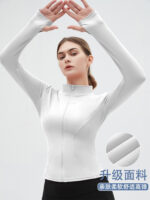 Sports coat women's long-sleeved zipper tights running fitness yoga clothes slim stand-up collar top jacket quick-drying