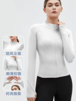 Sports coat women's long-sleeved zipper tights running fitness yoga clothes slim stand-up collar top jacket quick-drying