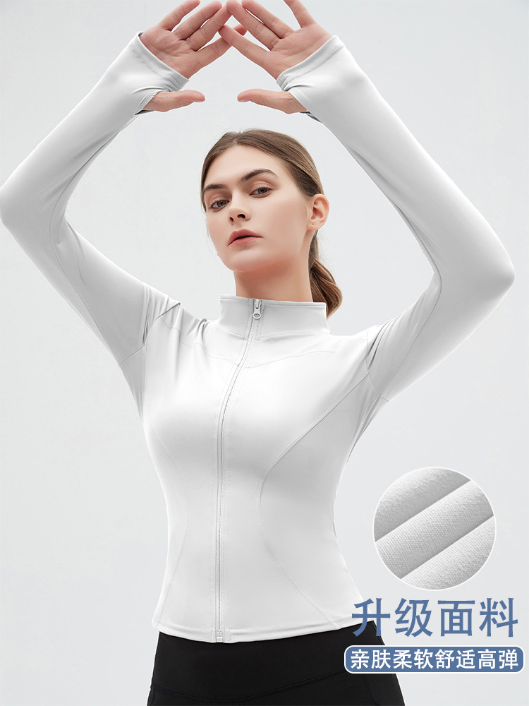Sports coat women's long-sleeved zipper tights running fitness yoga clothes slim stand-up collar top jacket quick-drying