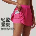 Sports short skirt women's tennis skirt summer yoga skirt high waist solid color fitness pleated skirt lulu tennis skirt