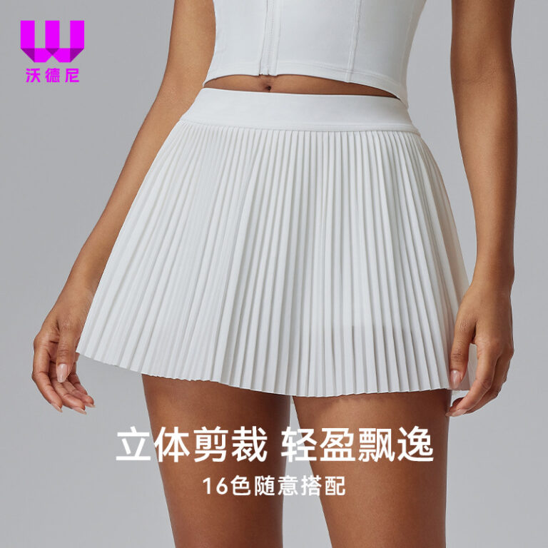 Sports short skirt women's tennis skirt summer yoga skirt high waist solid color fitness pleated skirt lulu tennis skirt