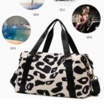 Travel bag, short-distance business trip luggage bag, light accommodation bag, fitness bag, large-capacity cow pattern travel bag, boarding bag