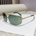 TY8849 New Fashion European and American Curved Frameless Sunglasses Trendy Alphabet Internet Celebrities Same Style Sunglasses