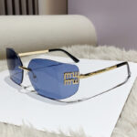 TY8849 New Fashion European and American Curved Frameless Sunglasses Trendy Alphabet Internet Celebrities Same Style Sunglasses