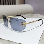 TY8849 New Fashion European and American Curved Frameless Sunglasses Trendy Alphabet Internet Celebrities Same Style Sunglasses
