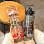 Water cup, super large capacity, high appearance, ton bucket, outdoor sports straw cup, new scale cup, high temperature resistant kettle
