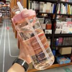 Water cup, super large capacity, high appearance, ton bucket, outdoor sports straw cup, new scale cup, high temperature resistant kettle