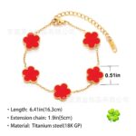 Cross-border hot selling titanium steel five-leaf clover bracelet does not fade 18K Amazon BS five-leaf clover hand jewelry wholesale - Image 3