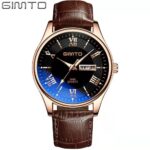 Langlish waterproof luminous watch male student fashion Korean version trend dual calendar ultra-thin leather quartz watch - Image 6
