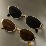 European and American fashionable metal oval sunglasses for women new retro trendy sunscreen sunglasses ins style cross-border internet celebrity style - Image 3