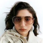 European and American fashion new retro double bridge sunglasses large frame toad mirror sardine leg sunglasses internet celebrity trendy glasses