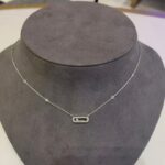 Foreign Trade Jewelry Meijia Simple Fashion Small Single Diamond Sliding Necklace for Women 18K Gold Plated Niche Design Diamond Pendant - Image 2