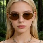 Frameless Sunglasses Oval Diamond Sunglasses Women's "F" Rimless Sunglasses Men's Sunglasses - Image 3
