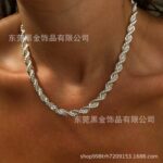 Cross-border hot selling titanium steel twist chain necklace non-fading stainless steel plated 18K real gold chain jewelry women ins style - Image 3